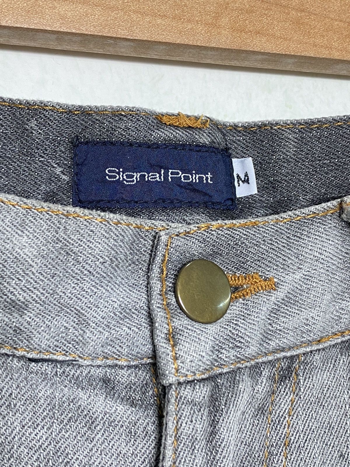 Japanese Brand Vintage Signal Point Printed Flare Denim / Undercover Yohji Size US 30 / EU 46 - 9 Thumbnail