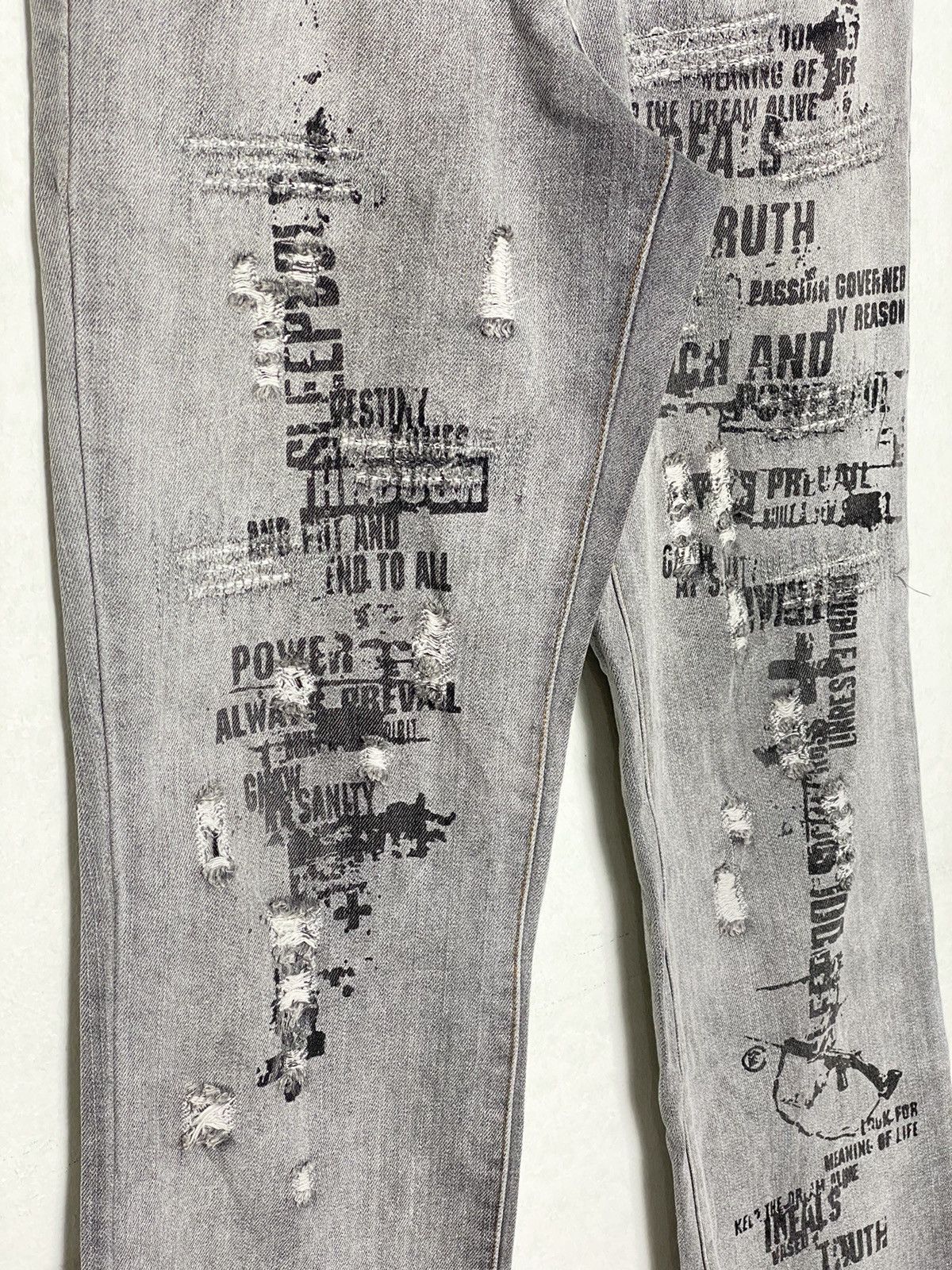 Japanese Brand Vintage Signal Point Printed Flare Denim / Undercover Yohji Size US 30 / EU 46 - 8 Thumbnail
