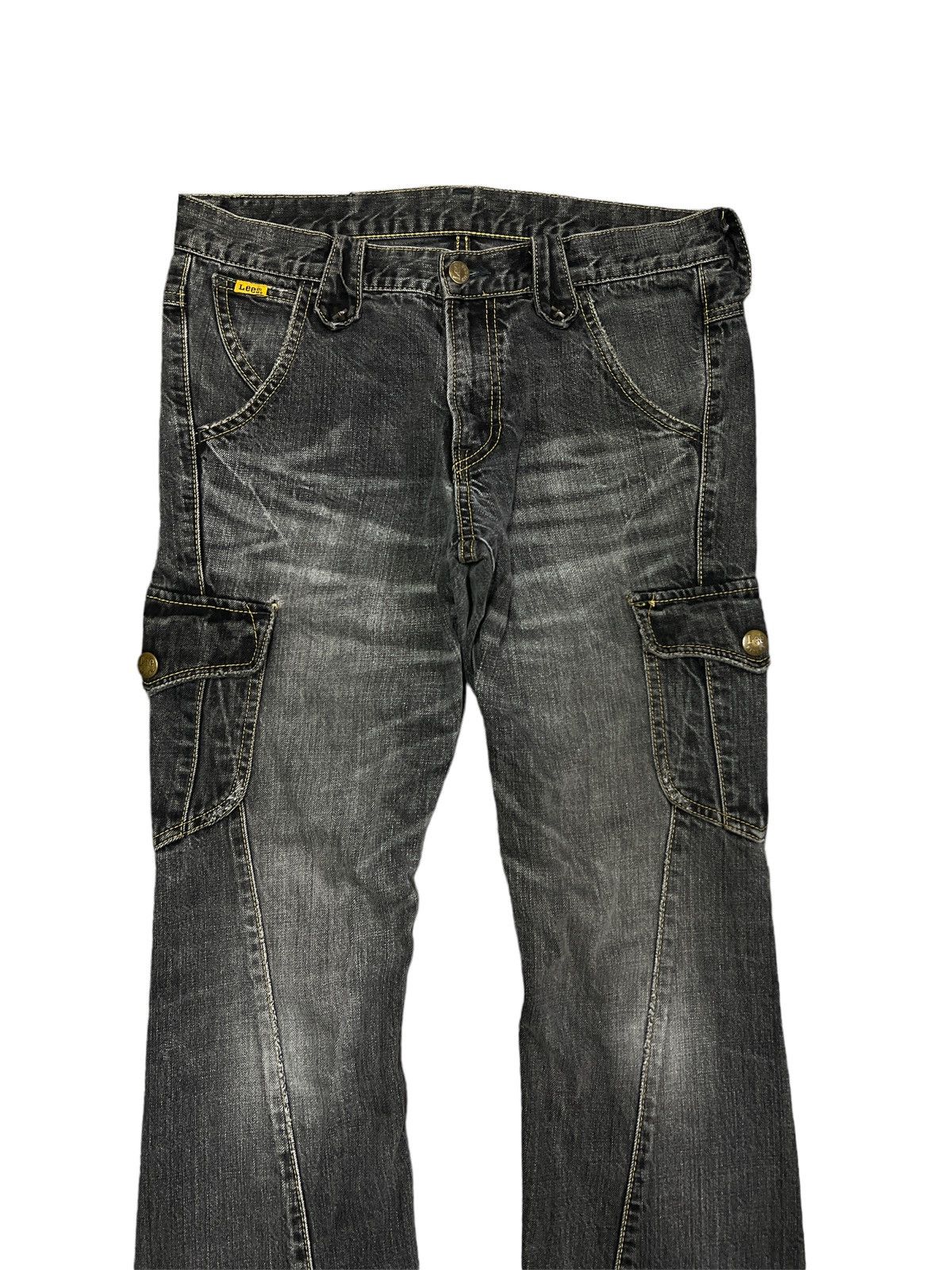 If Six Was Nine FLARED💥LEE RIDERS CARGO TWIST DENIM PANT Size US 29 - 3 Thumbnail