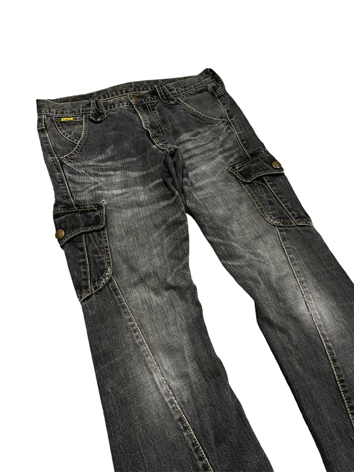 If Six Was Nine FLARED💥LEE RIDERS CARGO TWIST DENIM PANT Size US 29 - 6 Thumbnail