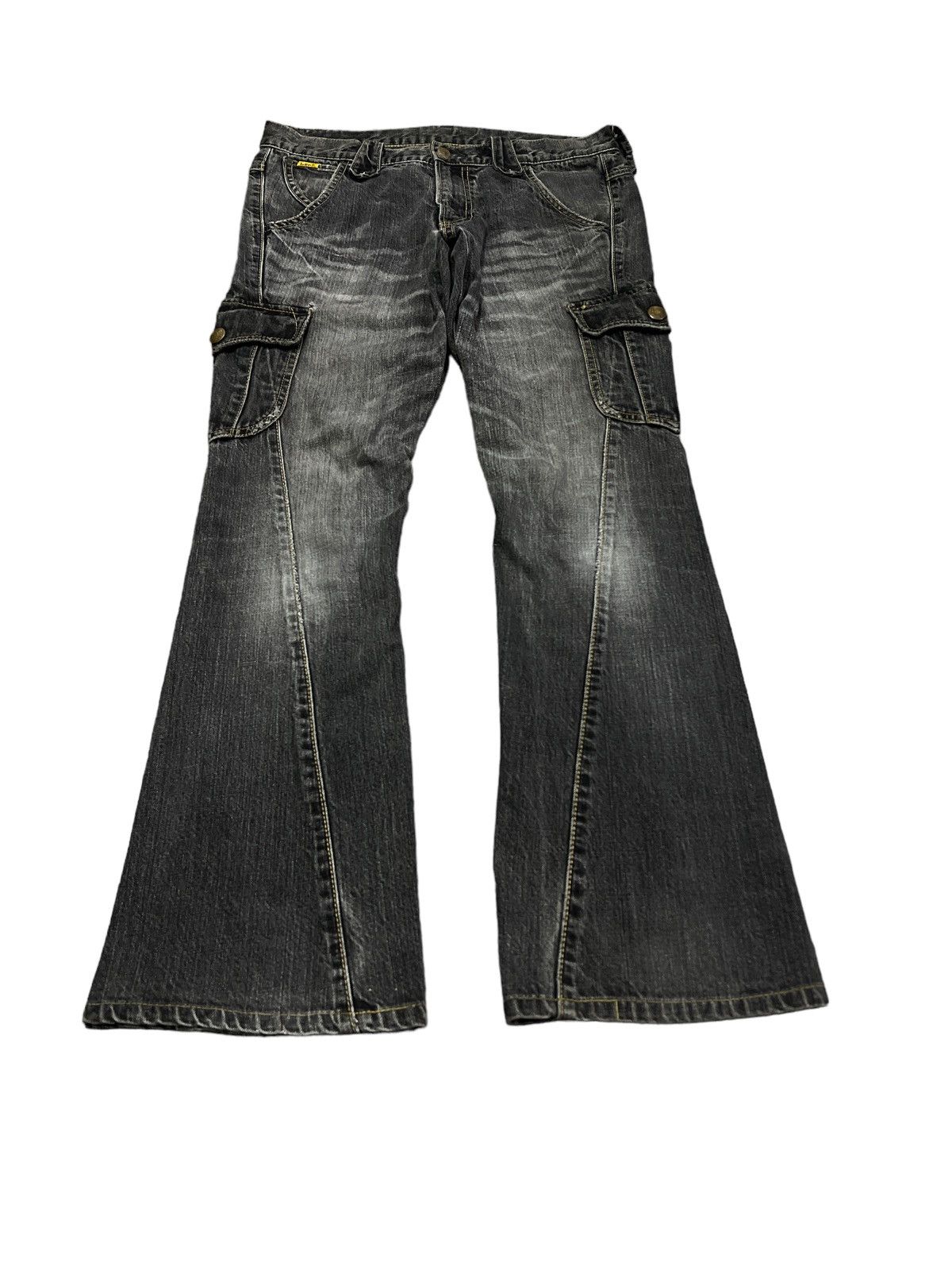 If Six Was Nine FLARED💥LEE RIDERS CARGO TWIST DENIM PANT Size US 29 - 2 Thumbnail