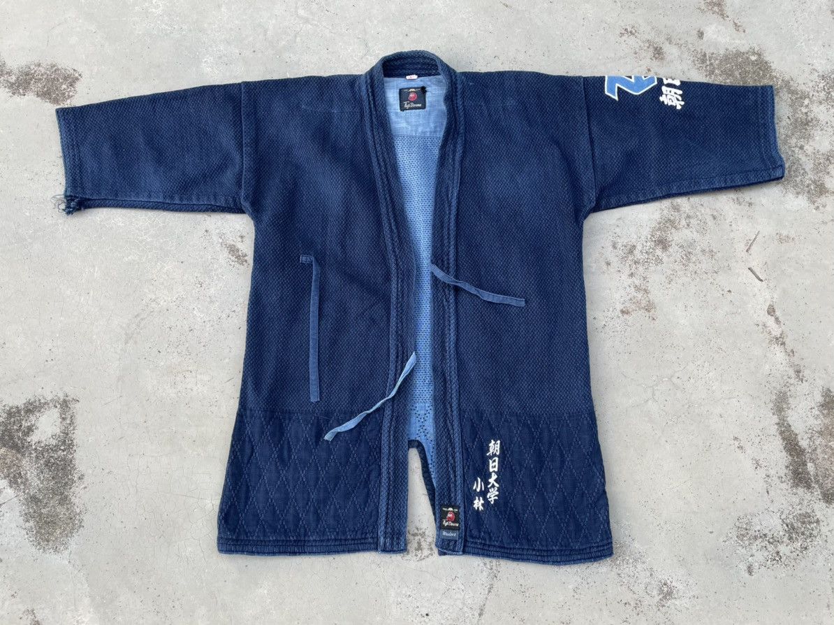 Indigo × Japanese Brand VINTAGE JAPANESE NORAGI KIMONO Size US L / EU 52-54 / 3 - 2 Thumbnail