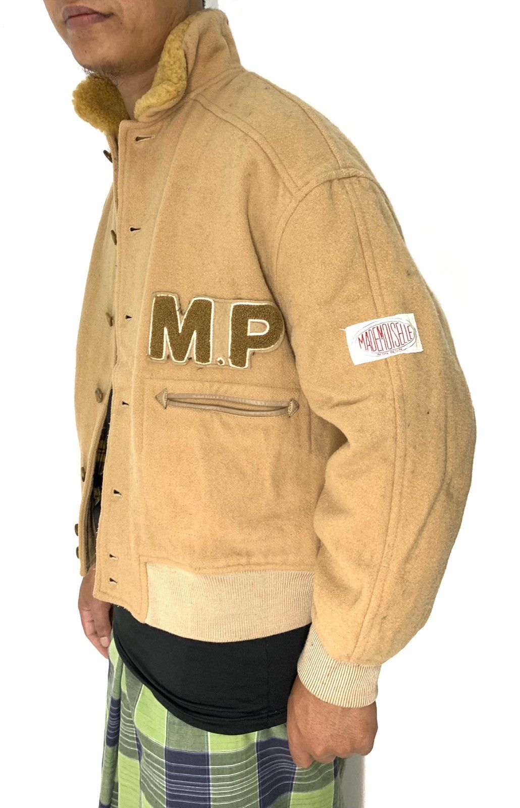 Issey Miyake 🇯🇵 Papas Mademoiselle Non Non Spellout Wool Varsity Jacket Size US M / EU 48-50 / 2 - 4 Thumbnail
