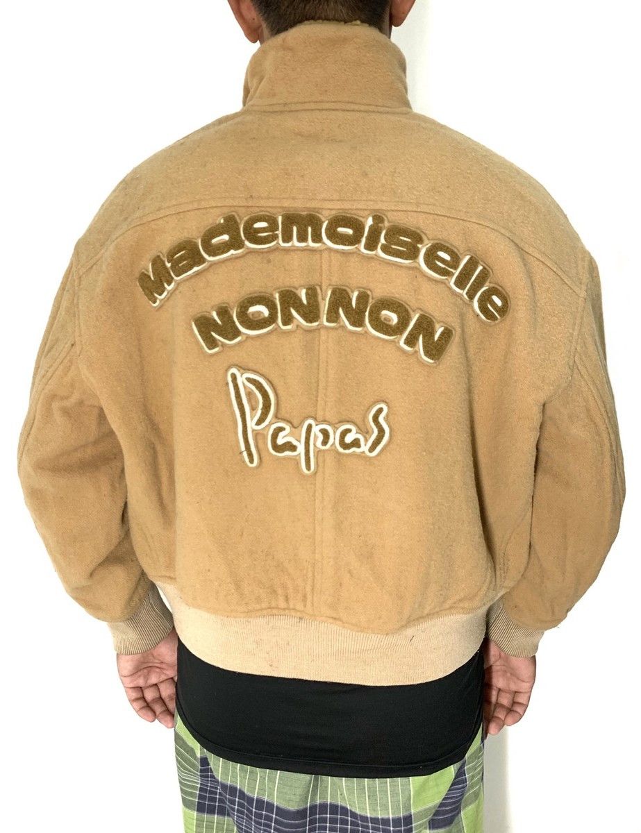 Issey Miyake 🇯🇵 Papas Mademoiselle Non Non Spellout Wool Varsity Jacket Size US M / EU 48-50 / 2 - 11 Thumbnail
