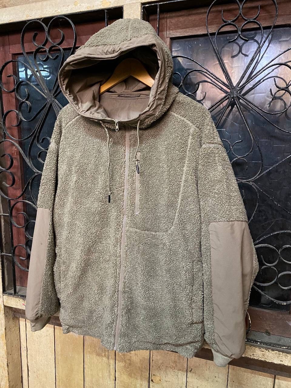 Japanese Brand GU WOOL BLEND SHERPA FLEECE HOODED JACKET Size US L / EU 52-54 / 3 - 5 Thumbnail