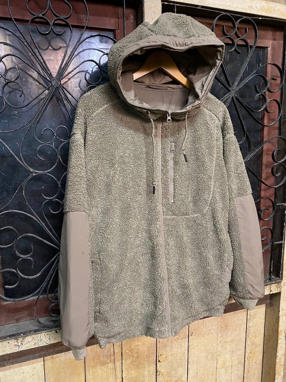 Japanese Brand GU WOOL BLEND SHERPA FLEECE HOODED JACKET Size US L / EU 52-54 / 3 - 4 Thumbnail