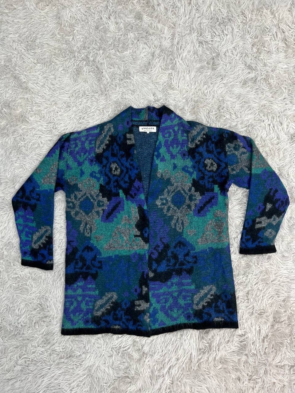 image of Jaeger Mohair Cardigan in Blue, Men's (Size Large)
