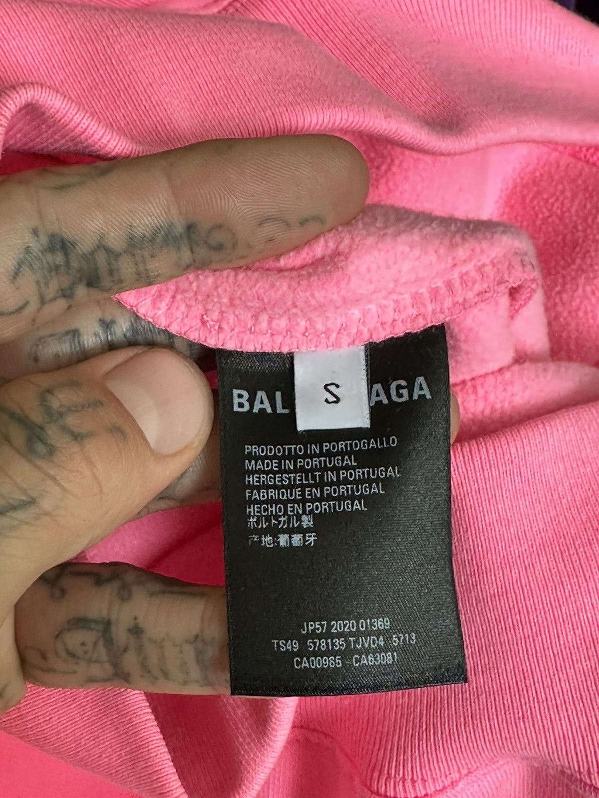 Balenciaga Balenciaga pink logo hoodie Size US S / EU 44-46 / 1 - 8 Thumbnail