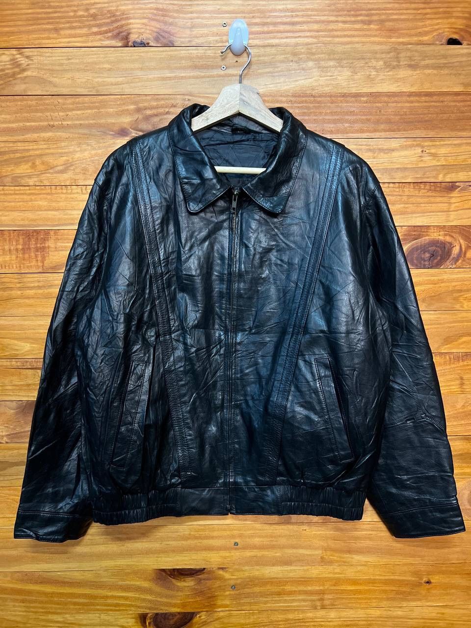 Leather VINTAGE ZIP UP LEATHER JACKET Size US L / EU 52-54 / 3 - 1 Thumbnail