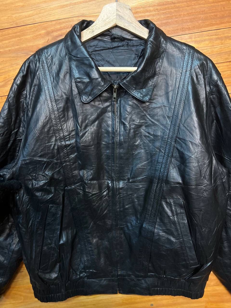 Leather VINTAGE ZIP UP LEATHER JACKET Size US L / EU 52-54 / 3 - 6 Thumbnail