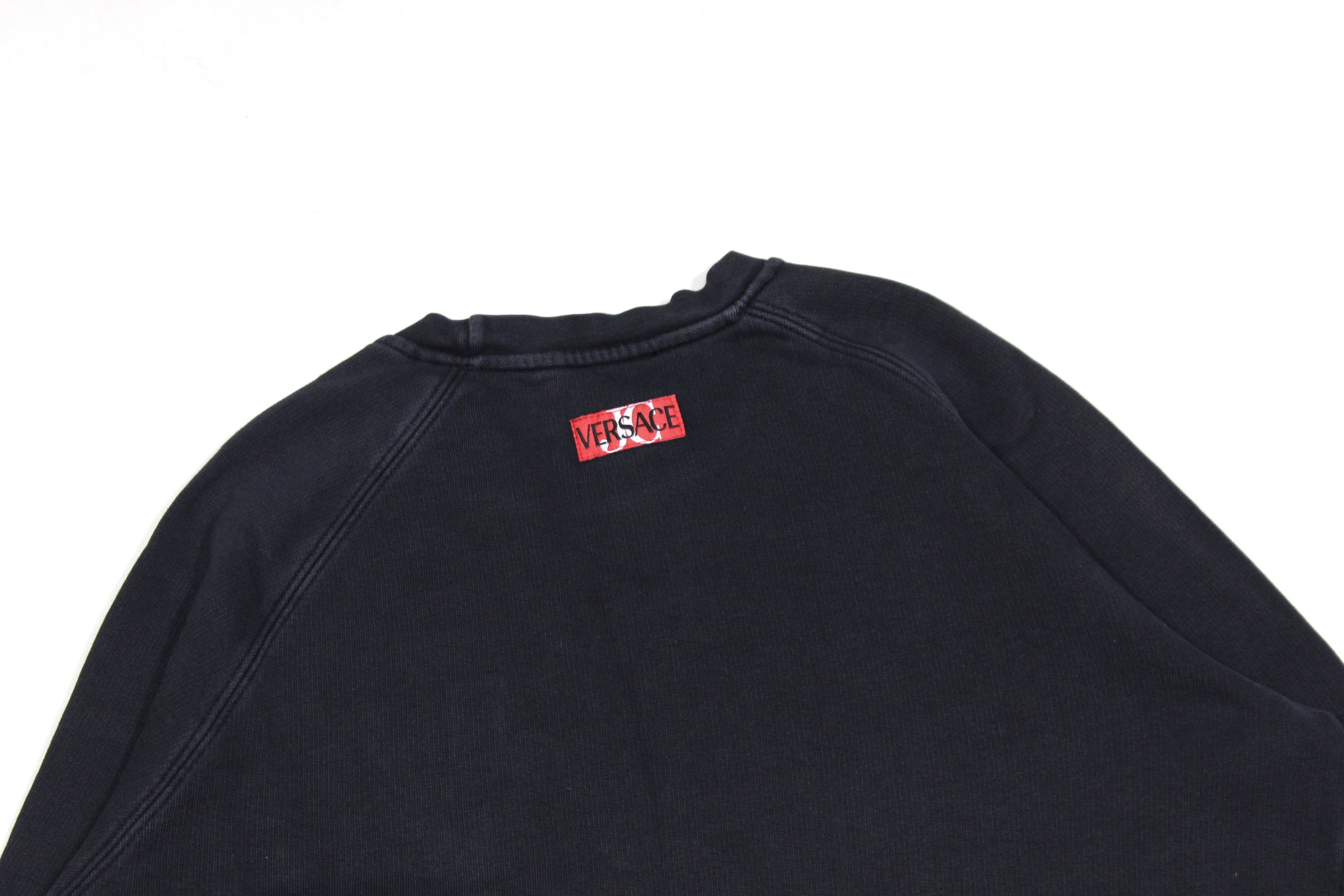 Versace 90S VJC Embroidered Big Logo Sun Faded Sweatshirt Vintage Size US XL / EU 56 / 4 - 5 Thumbnail