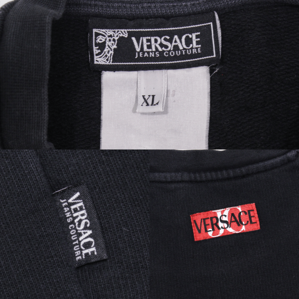 Versace 90S VJC Embroidered Big Logo Sun Faded Sweatshirt Vintage Size US XL / EU 56 / 4 - 11 Thumbnail