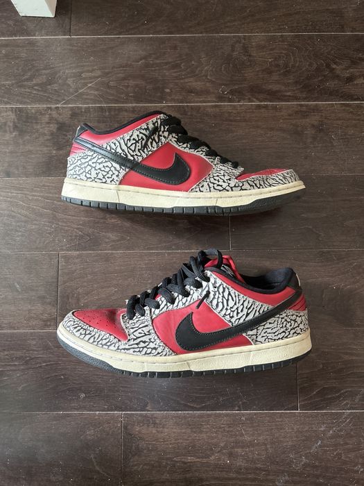 Supreme Nike Dunk SB Supreme Red Cement | Grailed