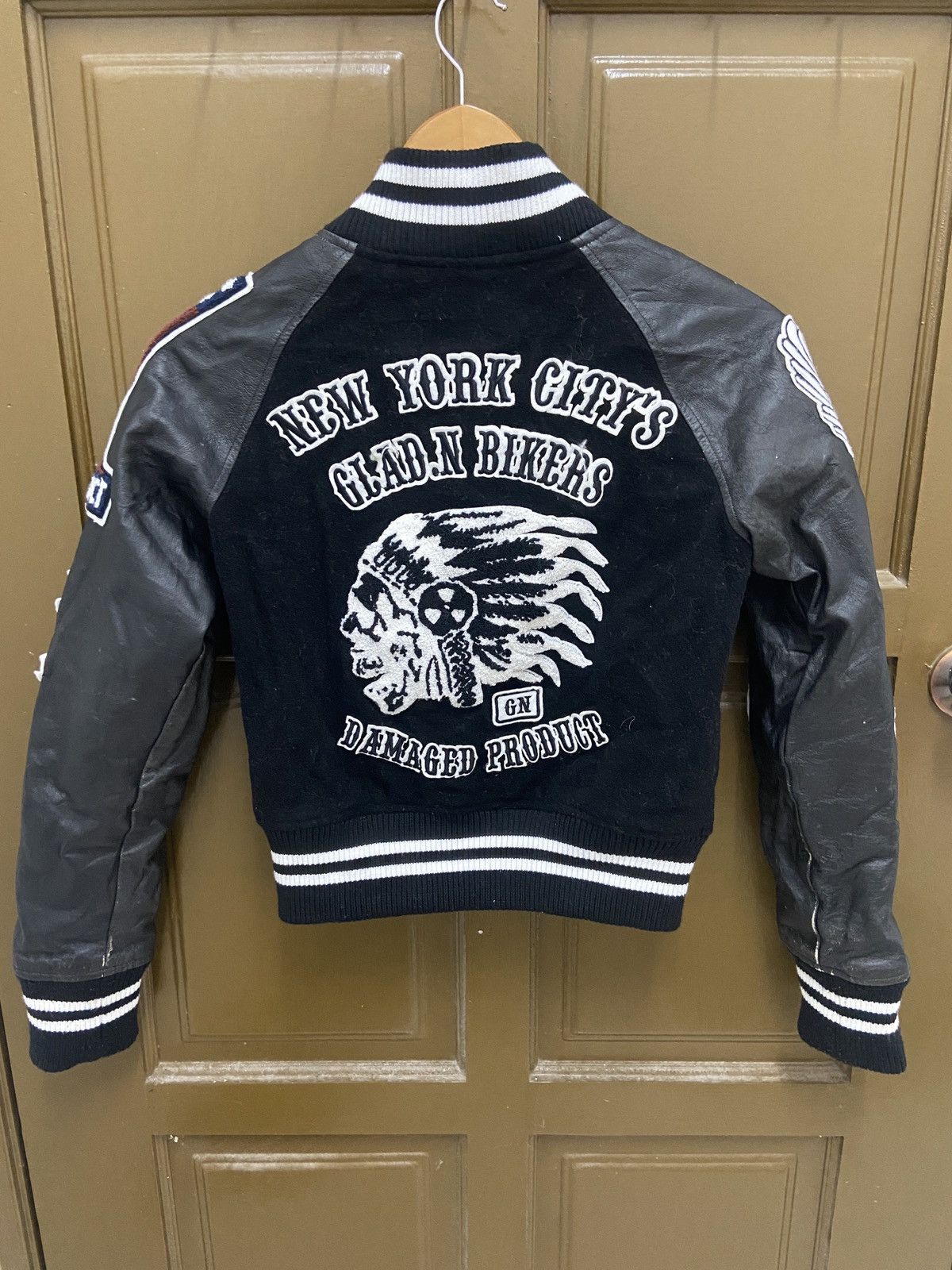 Japanese Brand Glad News New York Biker Bomber Varsity Jacket Size US S / EU 44-46 / 1 - 2 Thumbnail