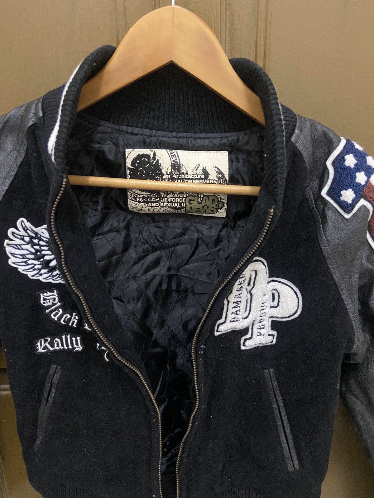 Japanese Brand Glad News New York Biker Bomber Varsity Jacket Size US S / EU 44-46 / 1 - 6 Thumbnail