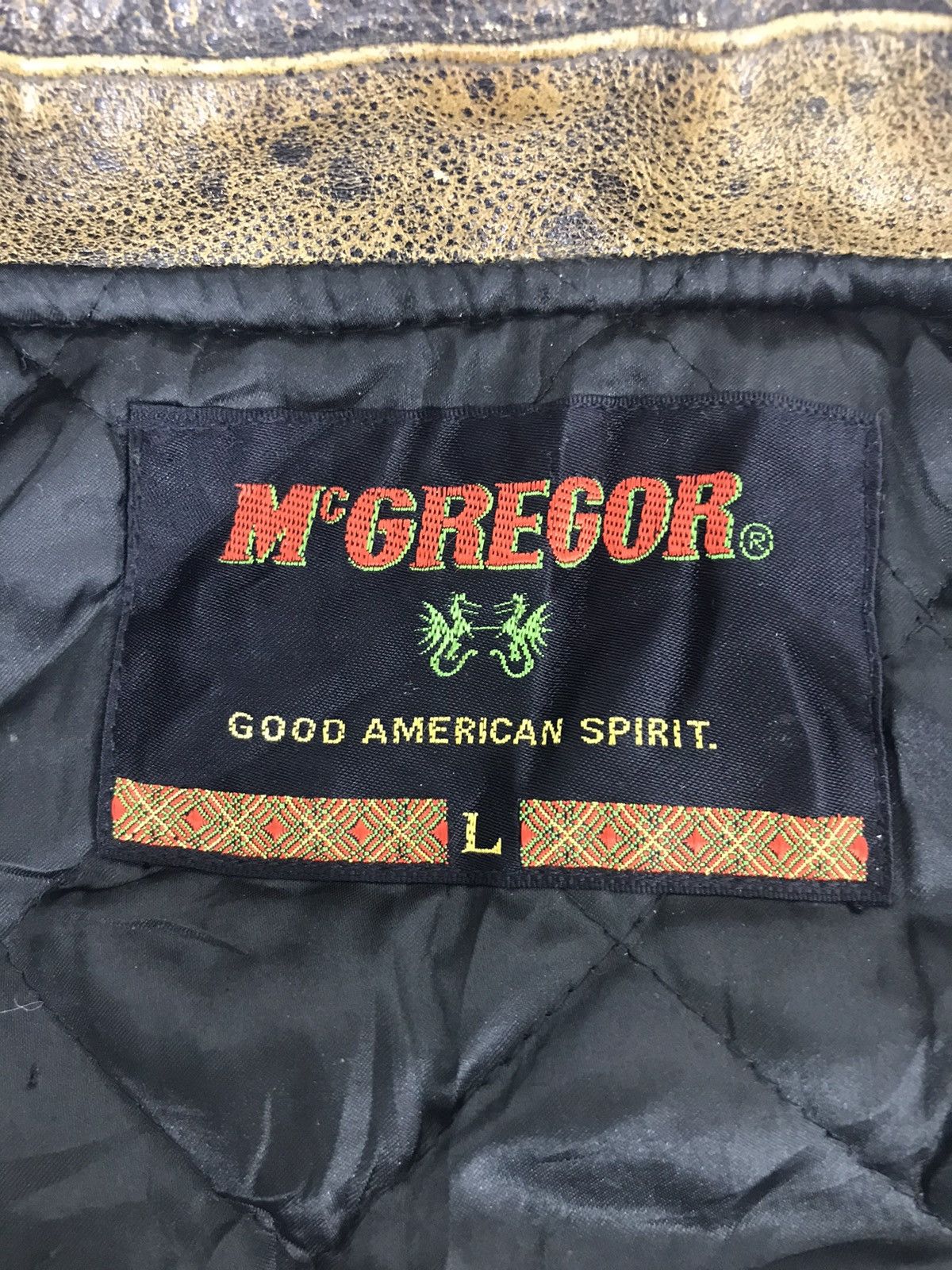 McGregor × Vintage 90s McGregor Club Embroidery Varsity Leather Jacket Size US L / EU 52-54 / 3 - 6 Thumbnail