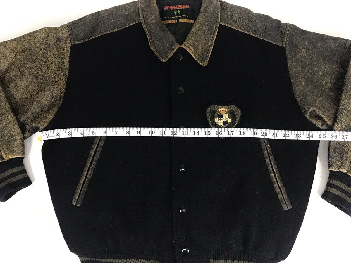 McGregor × Vintage 90s McGregor Club Embroidery Varsity Leather Jacket Size US L / EU 52-54 / 3 - 7 Thumbnail