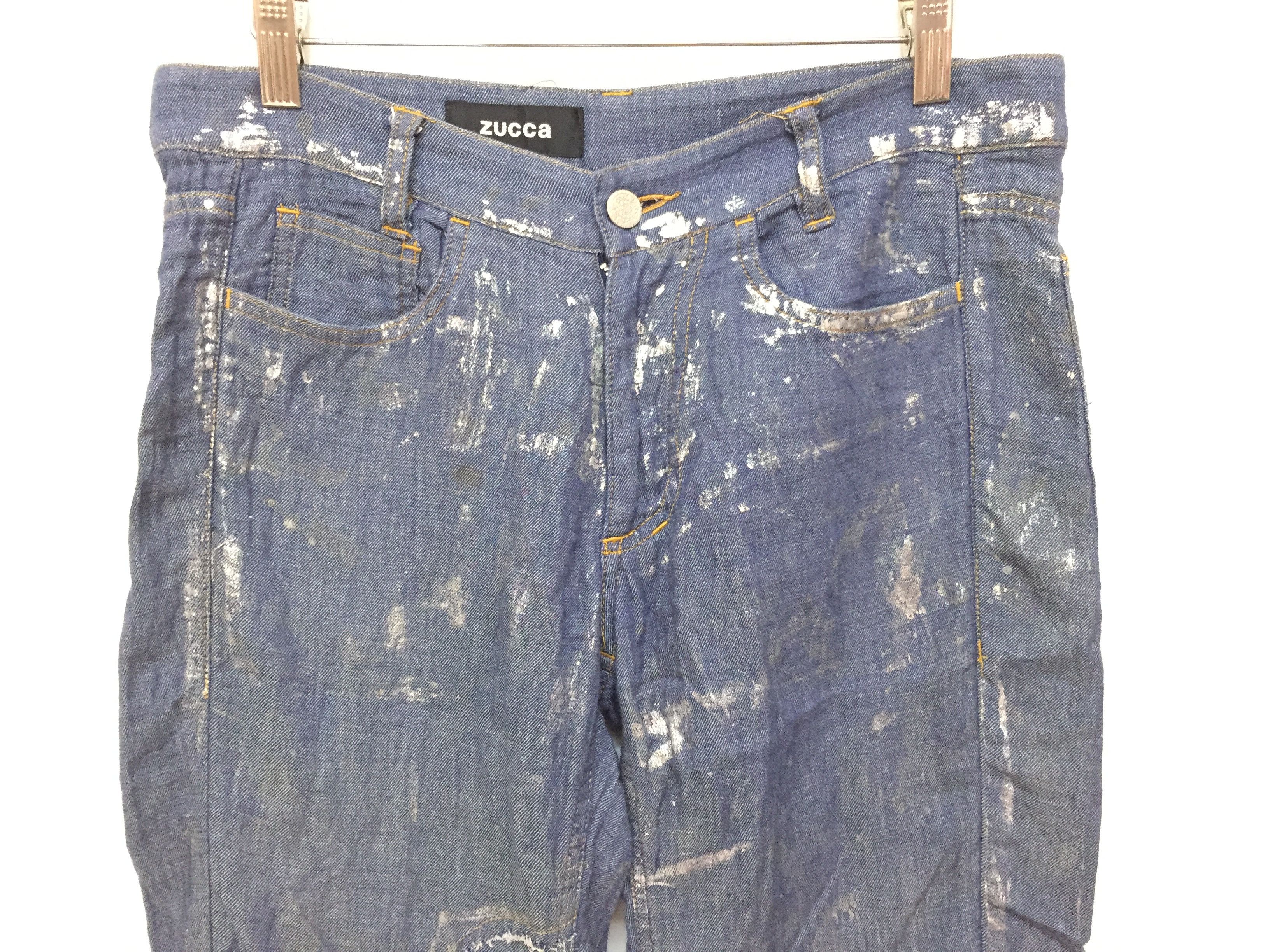 CABANE de ZUCCa × Issey Miyake × Japanese Brand silver paints patchwork pants Issey Miyake Size 30" / US 8 / IT 44 - 3 Thumbnail
