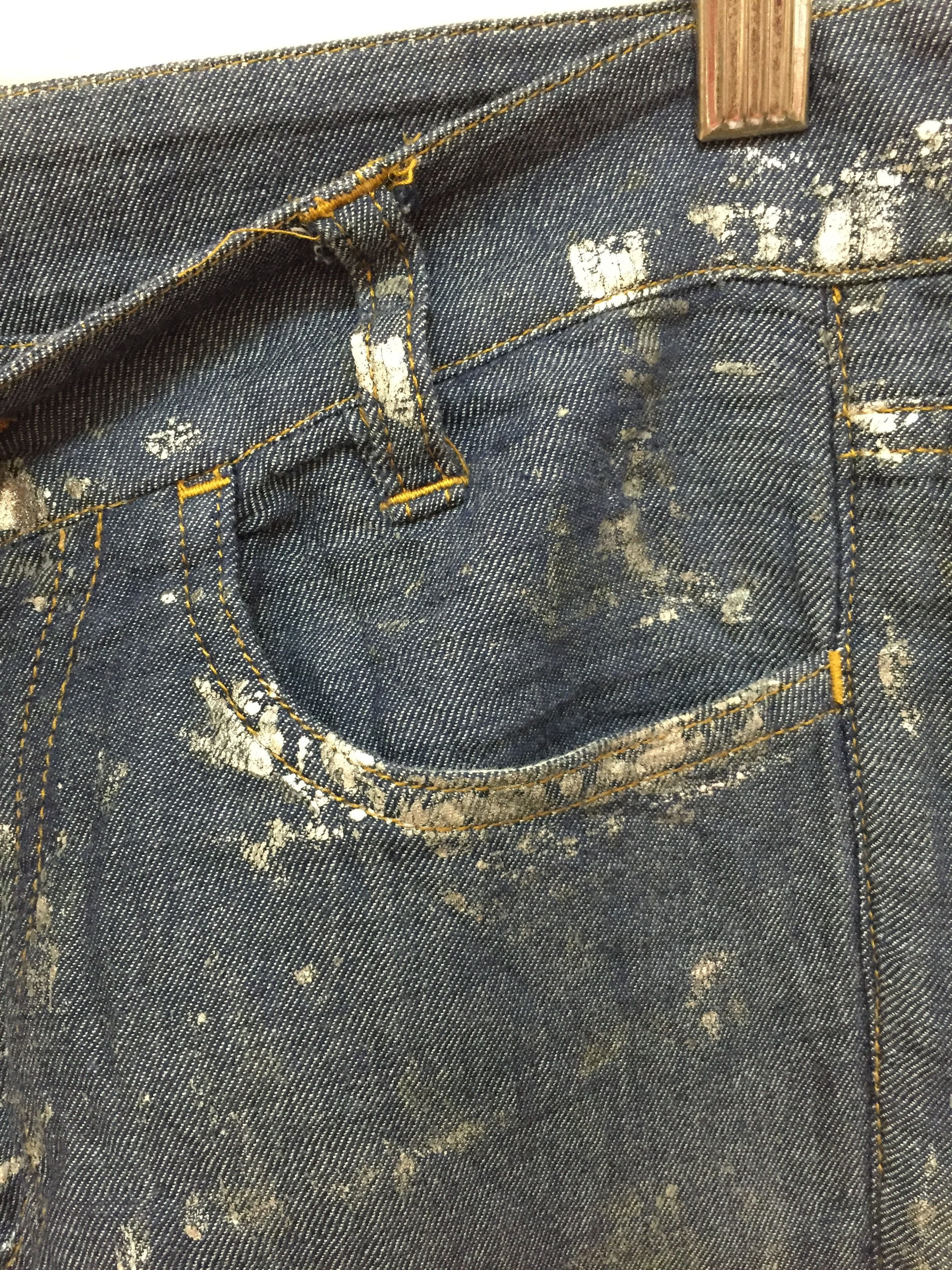 CABANE de ZUCCa × Issey Miyake × Japanese Brand silver paints patchwork pants Issey Miyake Size 30" / US 8 / IT 44 - 6 Thumbnail
