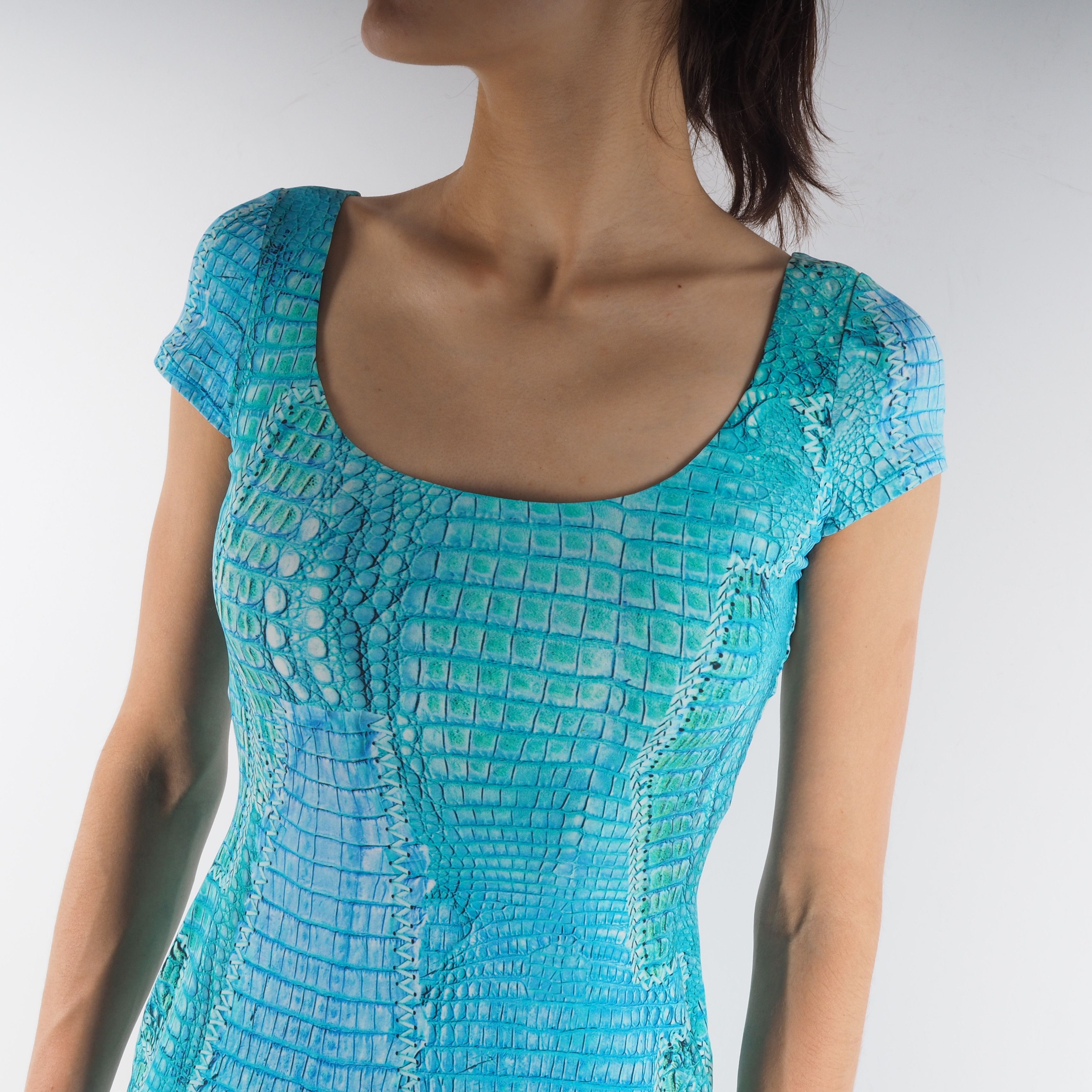 Roberto Cavalli Roberto Cavalli Reptile Lace Up Bodycon Mini Dress Size S / US 4 / IT 40 - 3 Thumbnail