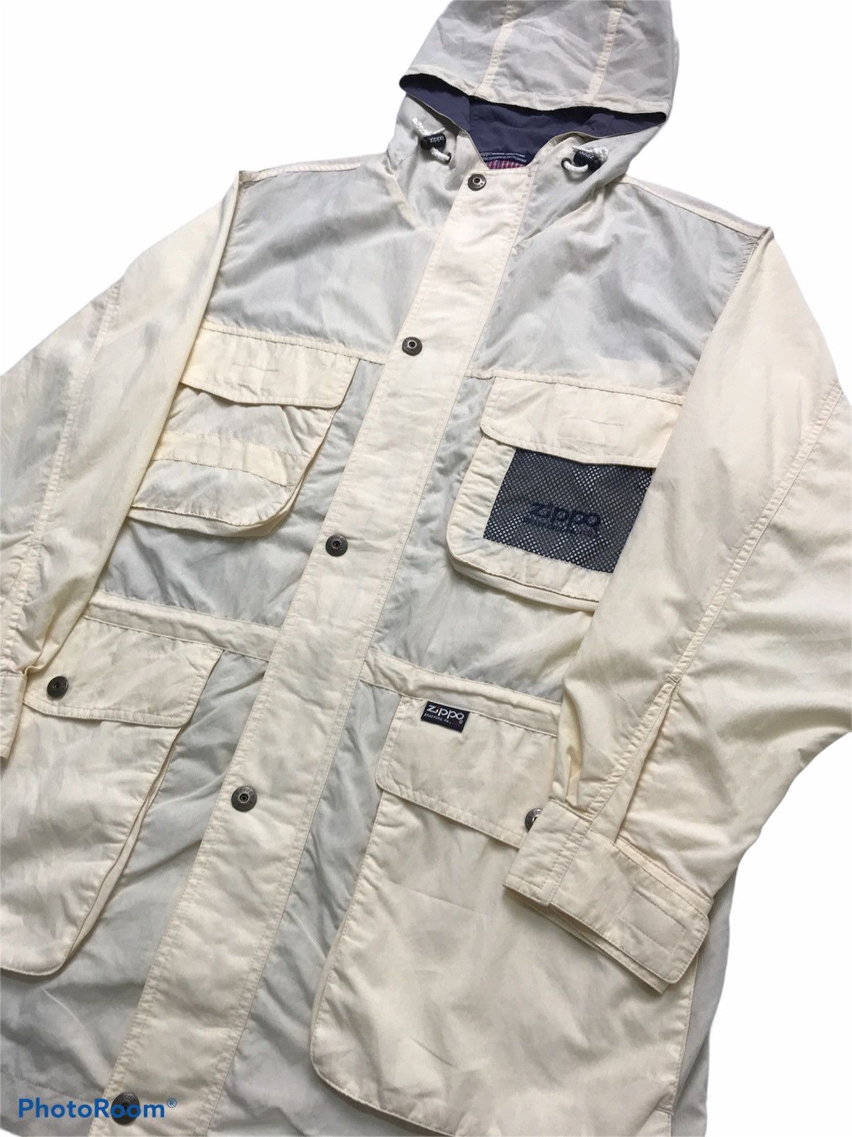 Vintage Zippo Bradford USA Parka Windbreaker Jacket Cream