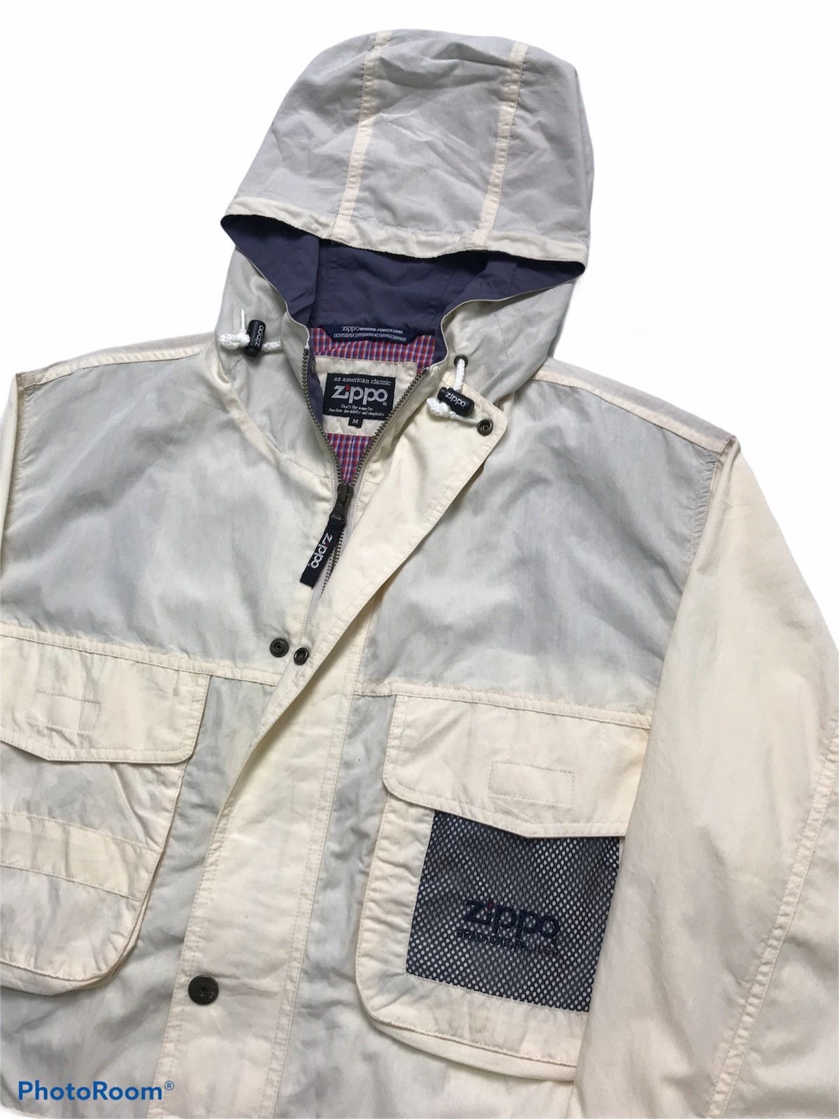 Vintage Zippo Bradford USA Parka Windbreaker Jacket Cream