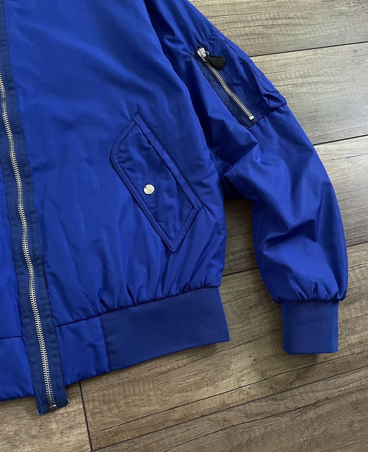 Alexander McQueen Alexander McQueen Blue Nylon MA-1 Insulated Bomber Jacket Size US M / EU 48-50 / 2 - 3 Thumbnail