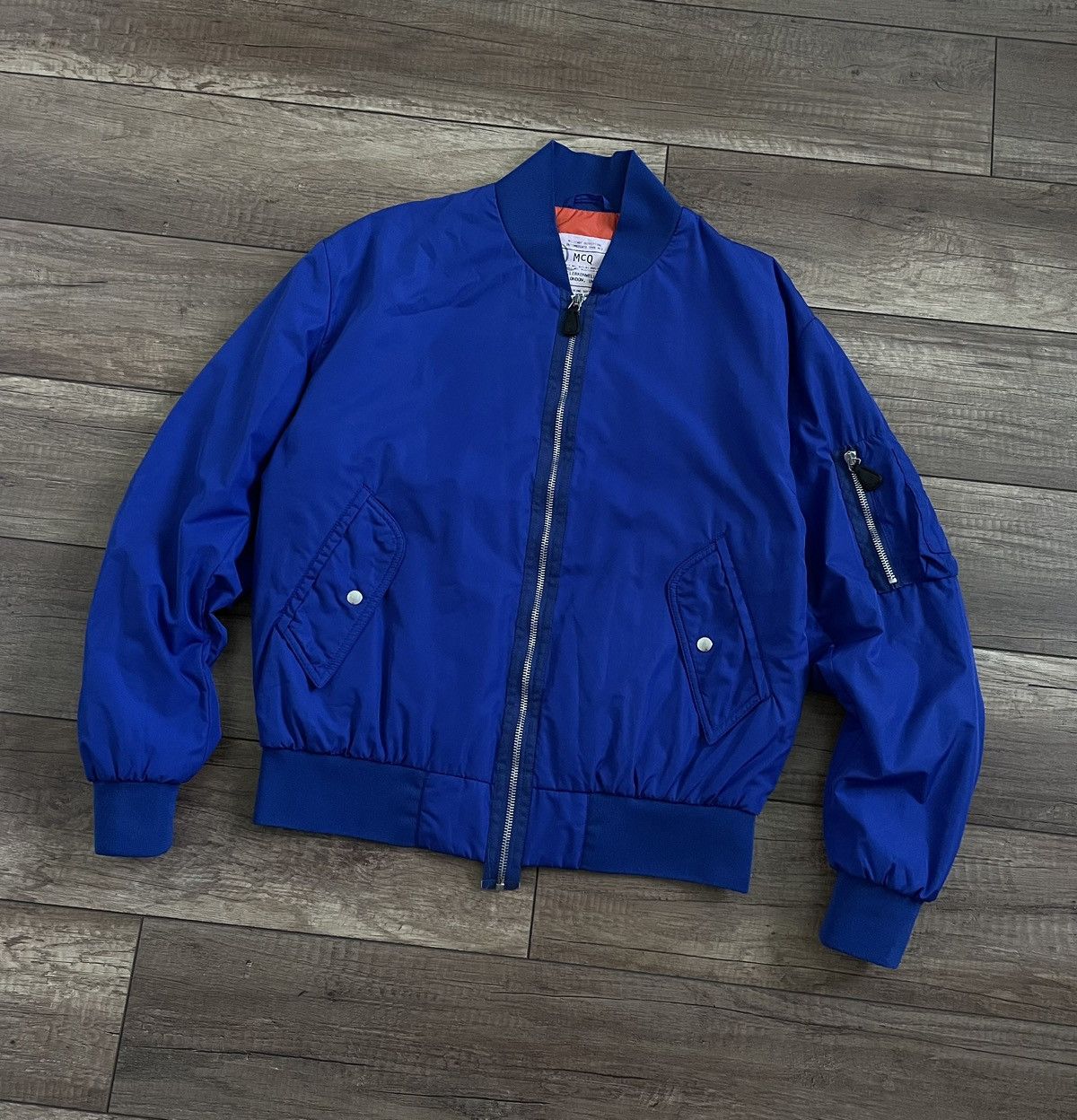 Alexander McQueen Alexander McQueen Blue Nylon MA-1 Insulated Bomber Jacket Size US M / EU 48-50 / 2 - 1 Thumbnail