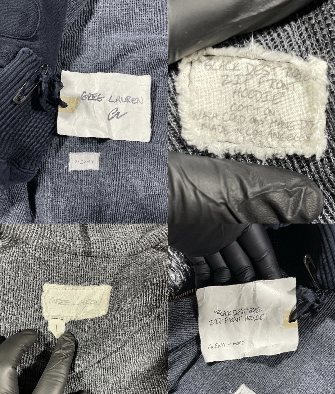 Greg Lauren Greg Lauren Original New Black Dest Royed Zip Front Hoodie Size US S / EU 44-46 / 1 - 6 Thumbnail