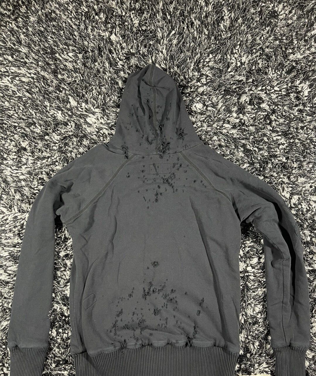 Greg Lauren Greg Lauren Original New Black Dest Royed Zip Front Hoodie Size US S / EU 44-46 / 1 - 1 Thumbnail