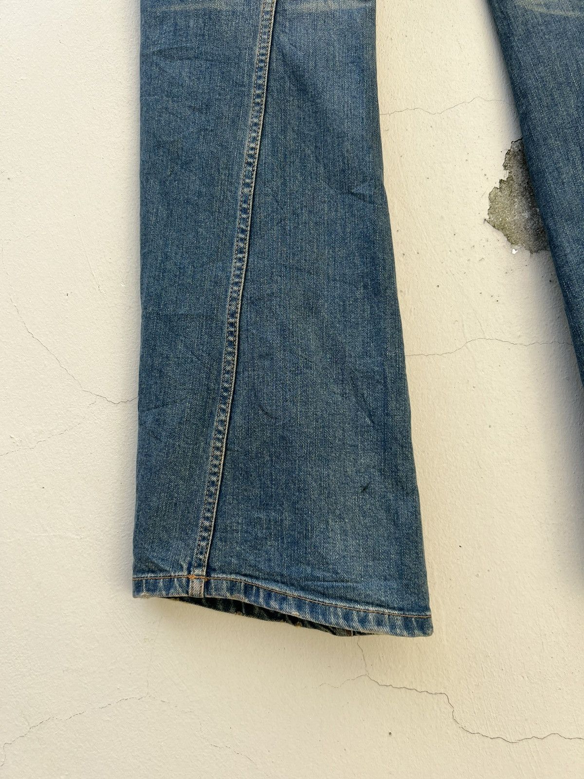 Tete Homme Vintage TETE HOMME Japan Sun Fade Mud Denim Flare Jeans Size US 32 / EU 48 - 19 Thumbnail