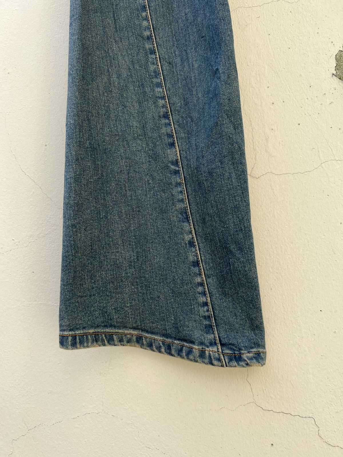 Tete Homme Vintage TETE HOMME Japan Sun Fade Mud Denim Flare Jeans Size US 32 / EU 48 - 10 Thumbnail