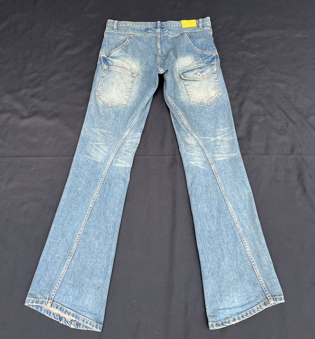 Tete Homme Vintage TETE HOMME Japan Sun Fade Mud Denim Flare Jeans Size US 32 / EU 48 - 5 Thumbnail