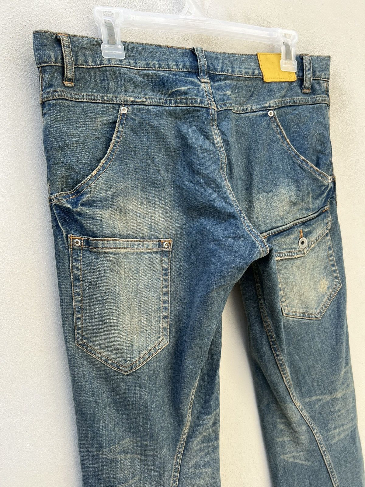 Tete Homme Vintage TETE HOMME Japan Sun Fade Mud Denim Flare Jeans Size US 32 / EU 48 - 16 Thumbnail