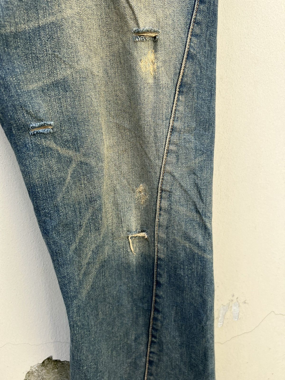 Tete Homme Vintage TETE HOMME Japan Sun Fade Mud Denim Flare Jeans Size US 32 / EU 48 - 12 Thumbnail