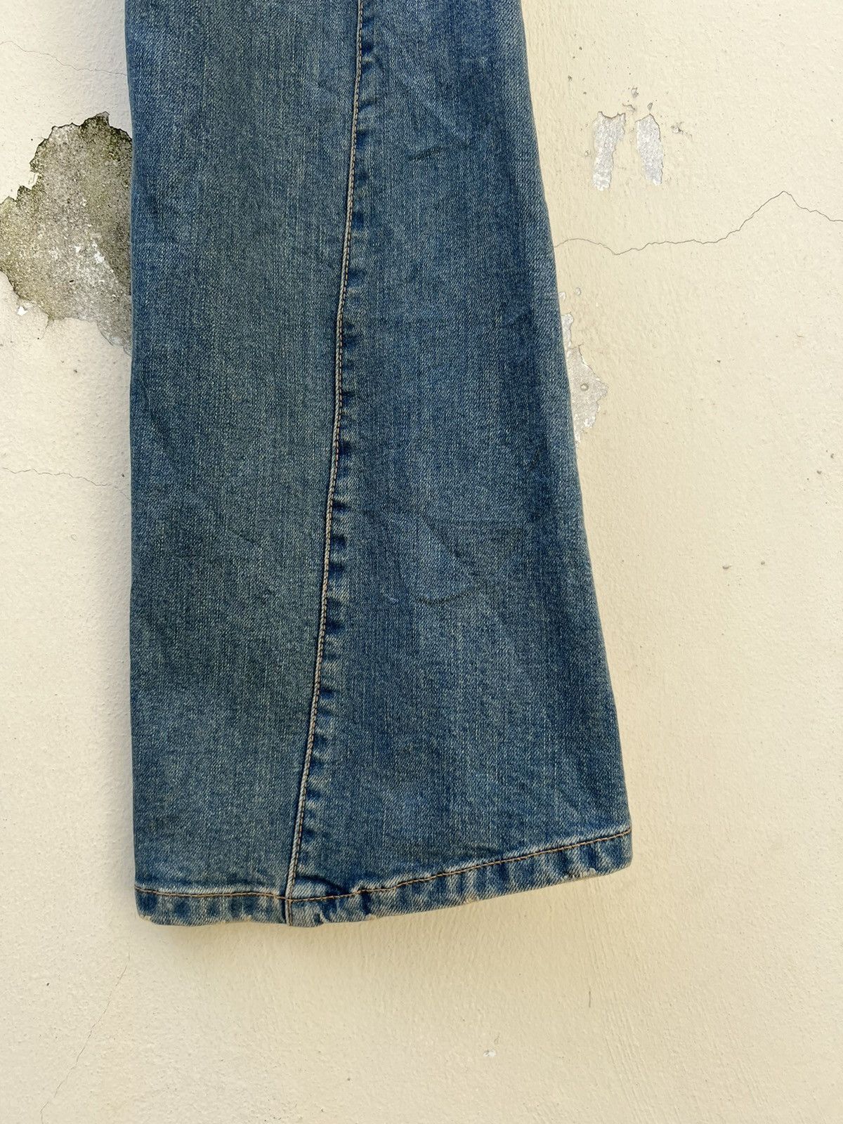 Tete Homme Vintage TETE HOMME Japan Sun Fade Mud Denim Flare Jeans Size US 32 / EU 48 - 13 Thumbnail