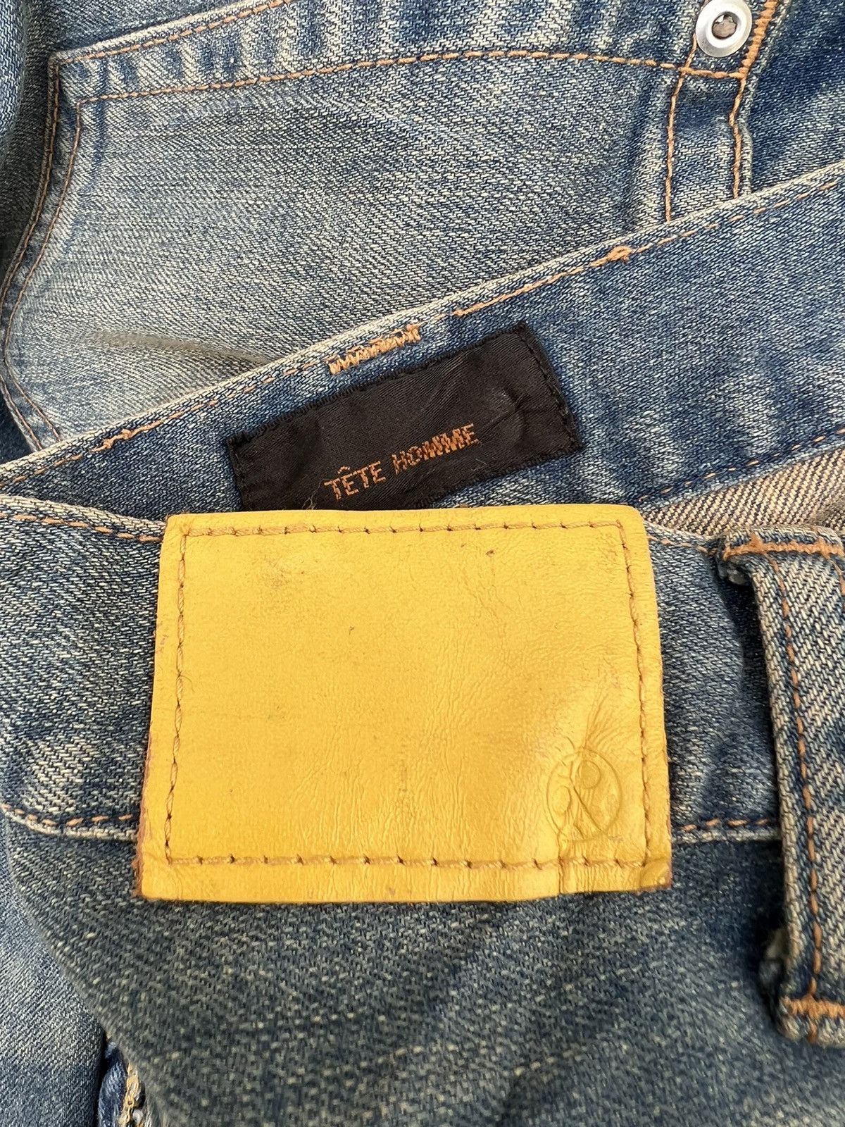 Tete Homme Vintage TETE HOMME Japan Sun Fade Mud Denim Flare Jeans Size US 32 / EU 48 - 22 Thumbnail