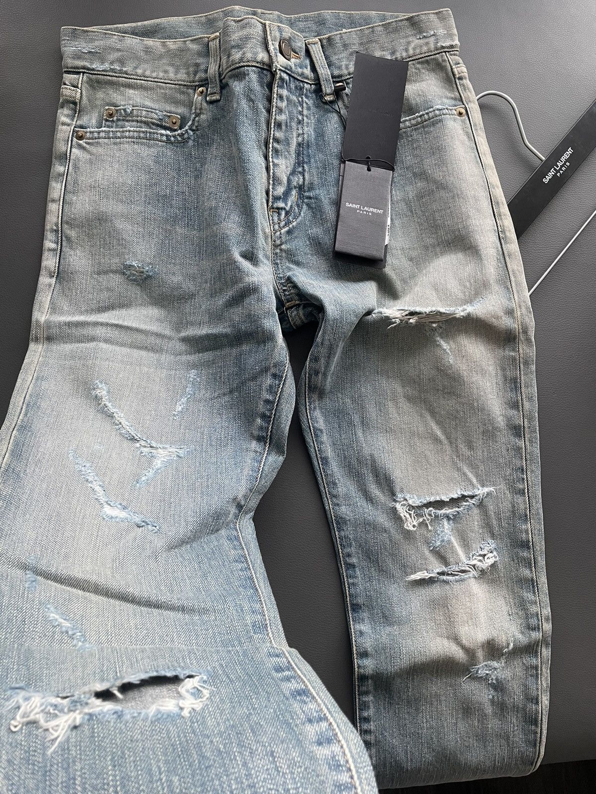 Hedi Slimane × Saint Laurent Paris × Yves Saint Laurent Extremely Rare Brand NEW SS16 Hedi Slimane Crash Trash Denim Size US 29 - 5 Thumbnail