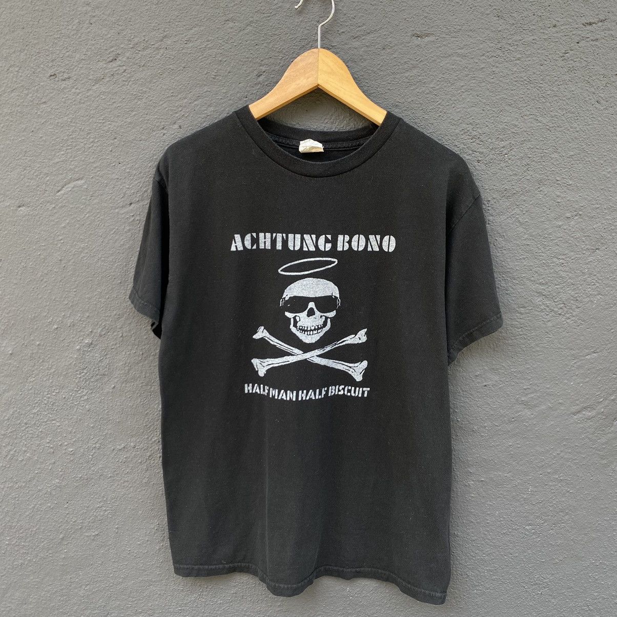 Band Tees Vintage Faded Half Man Half Biscuit Achtung Bono Album Band Size US M / EU 48-50 / 2 - 1 Thumbnail