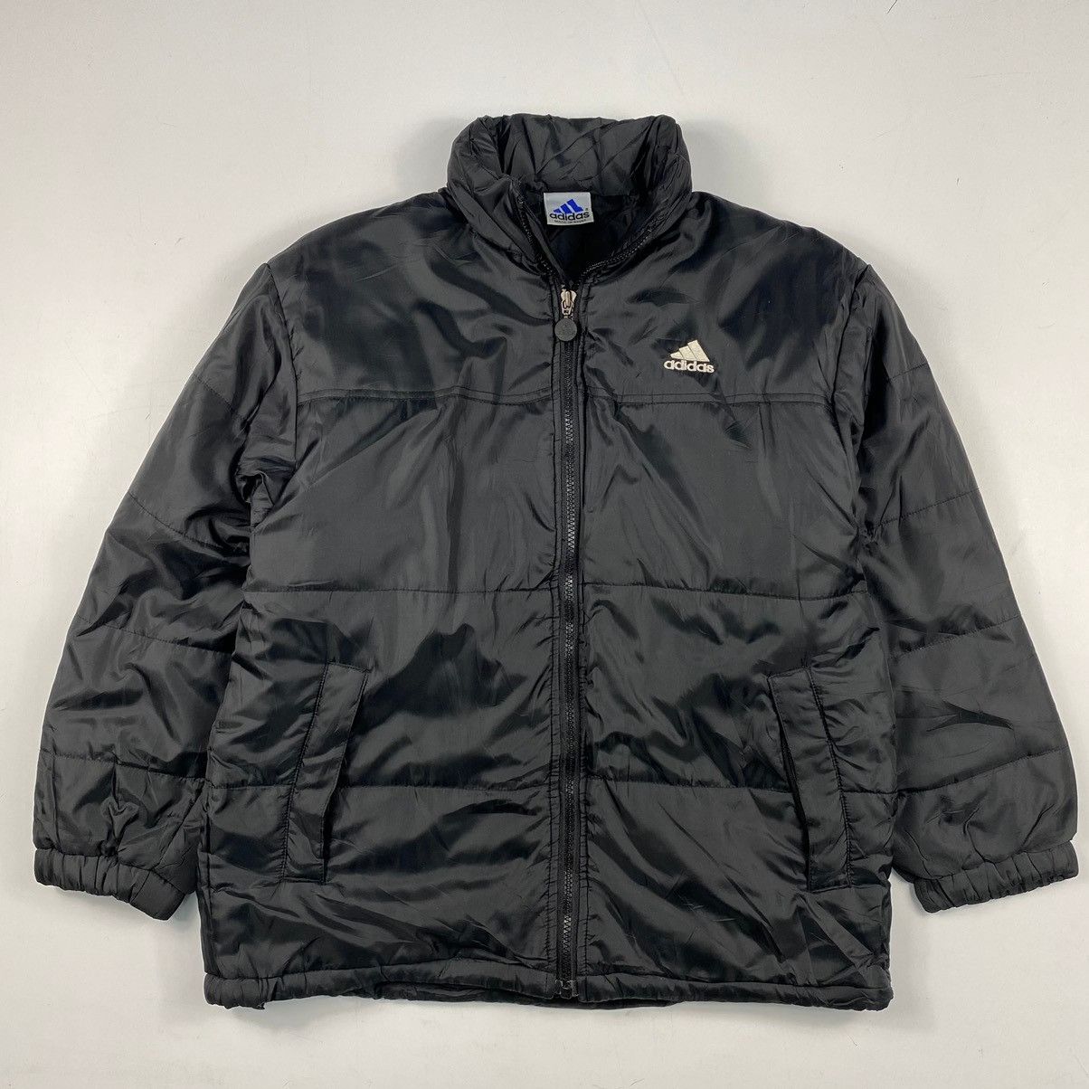90'S Adidas padded puffer jacket, men's size S, vintage Nylon black type Vintage Second Hand