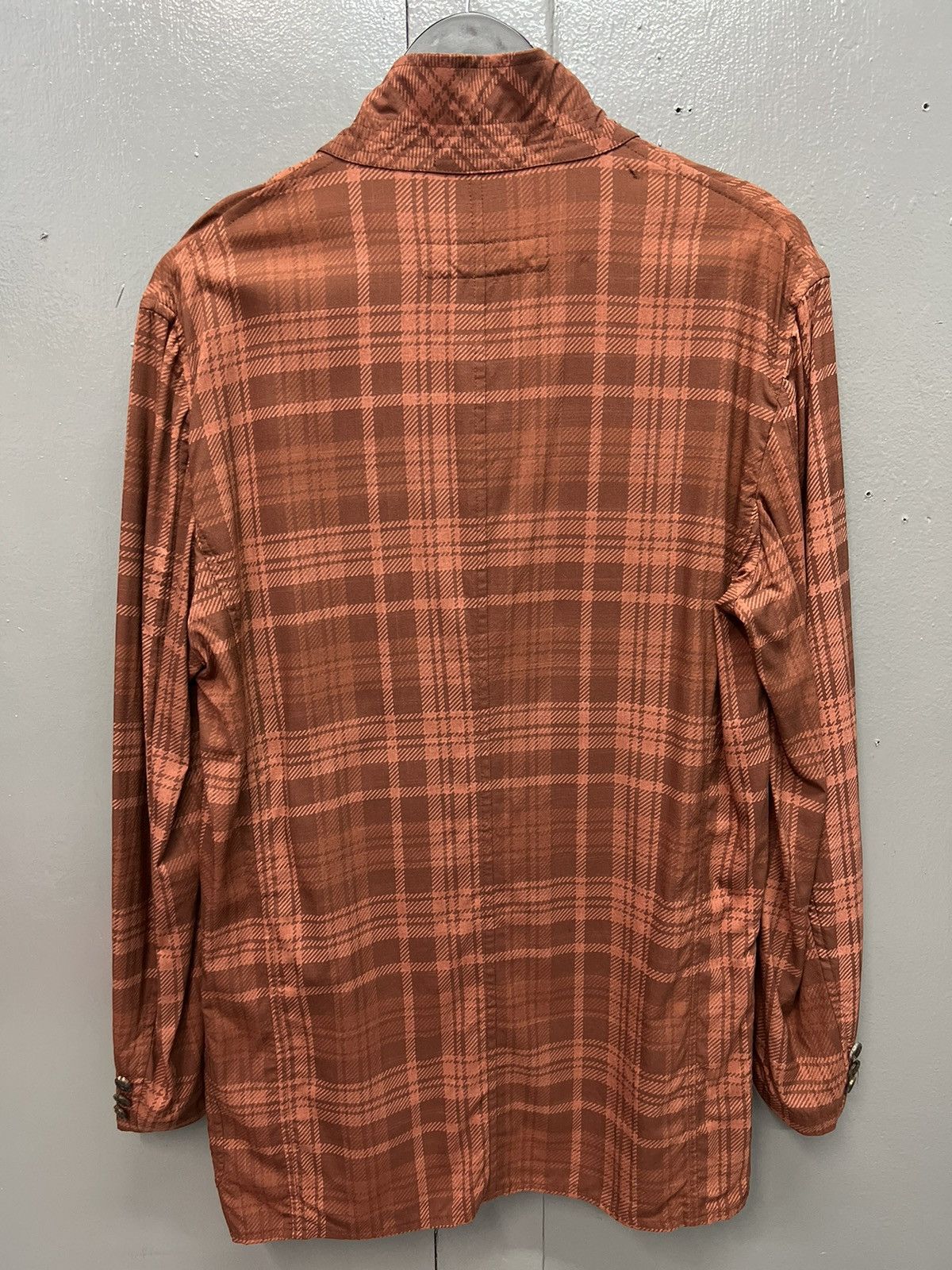 Comme des Garcons COMME des GARÇONS HOMME AD2001 PLAID BURGUNDY JACKET Size US S / EU 44-46 / 1 - 4 Thumbnail