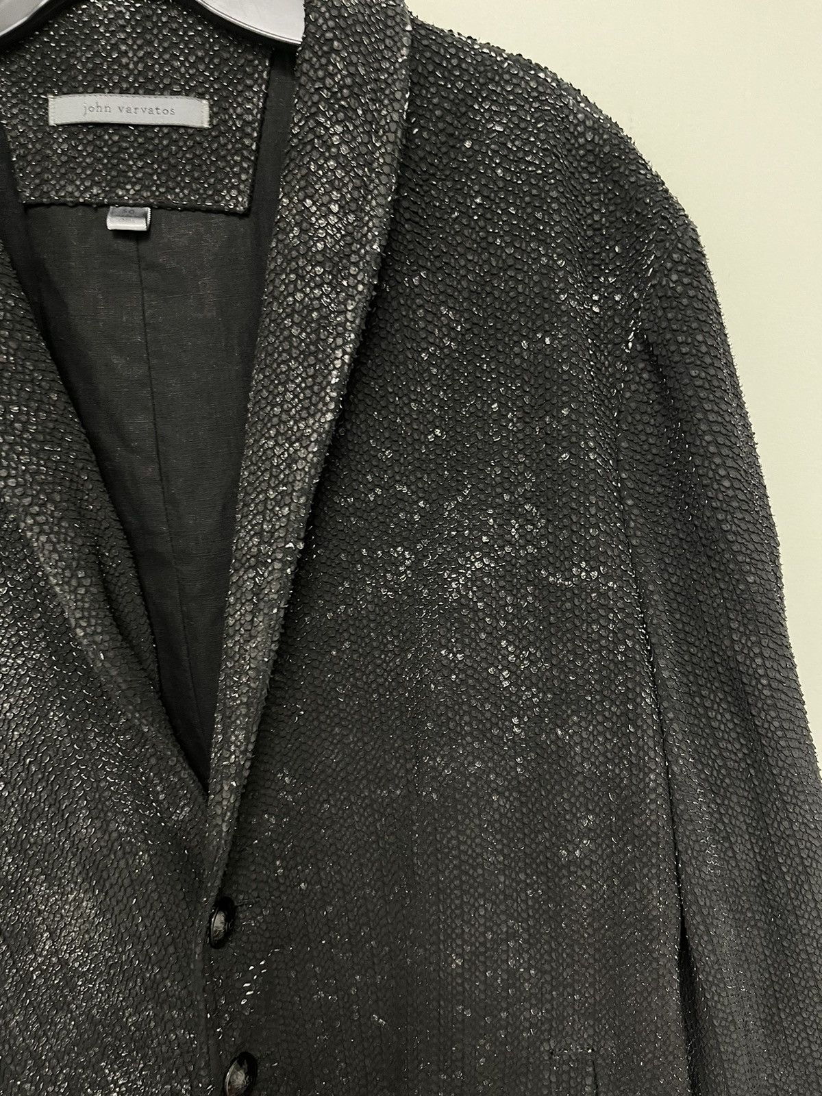 John Varvatos Scored leather cutaway coat. 50 Size US M / EU 48-50 / 2 - 10 Thumbnail