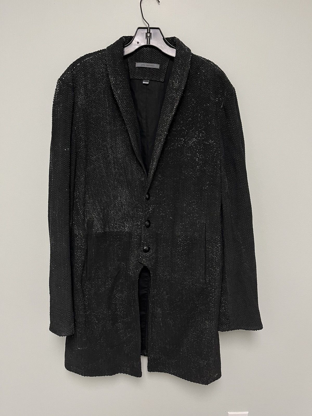 John Varvatos Scored leather cutaway coat. 50 Size US M / EU 48-50 / 2 - 8 Thumbnail