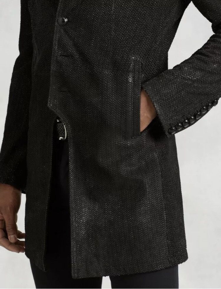 John Varvatos Scored leather cutaway coat. 50 Size US M / EU 48-50 / 2 - 5 Thumbnail