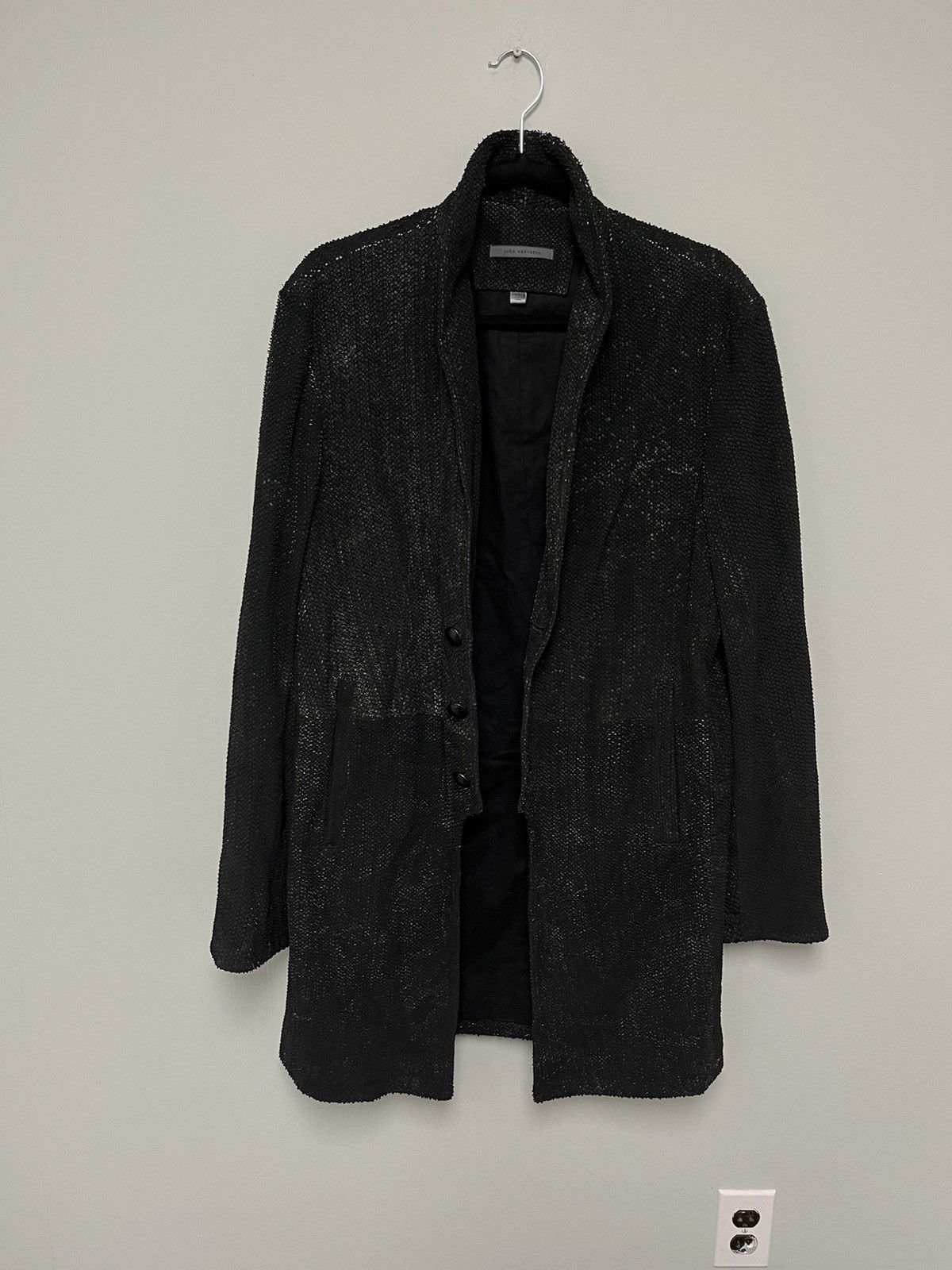 John Varvatos Scored leather cutaway coat. 50 Size US M / EU 48-50 / 2 - 14 Thumbnail