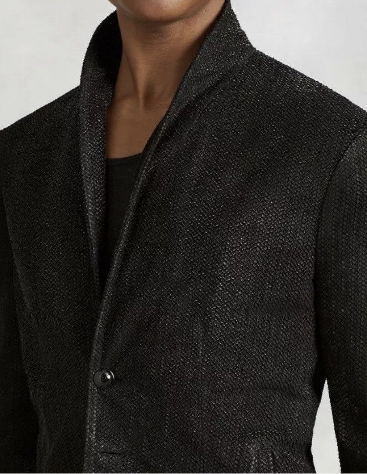 John Varvatos Scored leather cutaway coat. 50 Size US M / EU 48-50 / 2 - 4 Thumbnail
