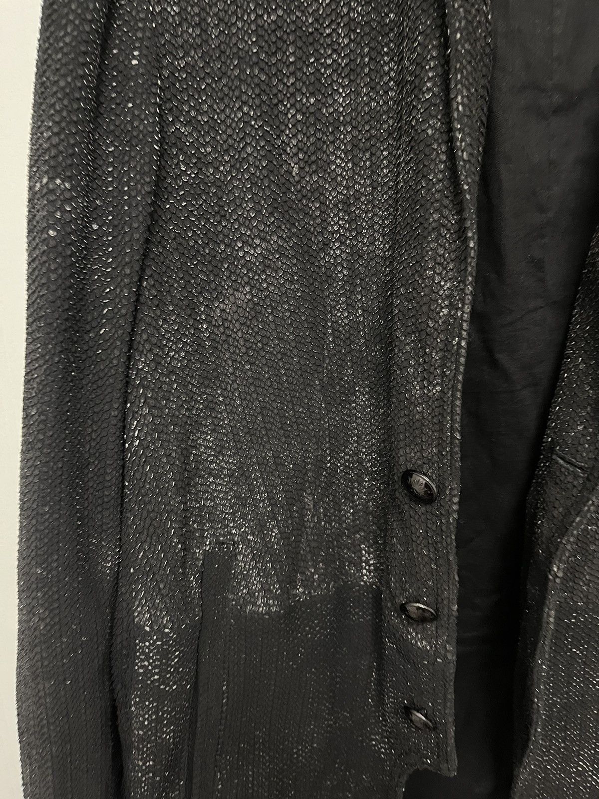 John Varvatos Scored leather cutaway coat. 50 Size US M / EU 48-50 / 2 - 16 Thumbnail