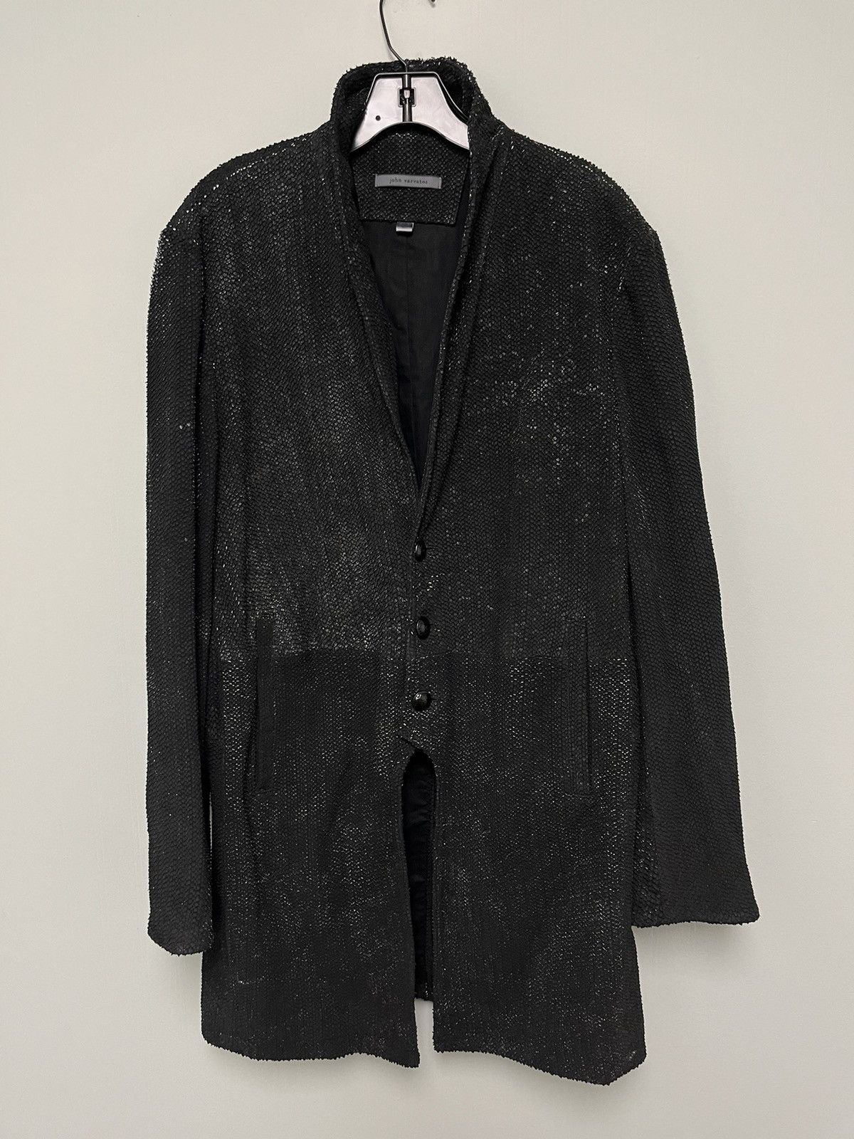 John Varvatos Scored leather cutaway coat. 50 Size US M / EU 48-50 / 2 - 11 Thumbnail
