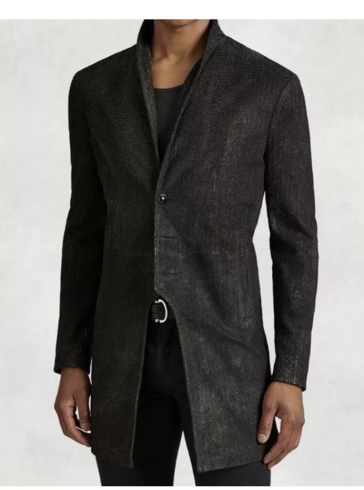 John Varvatos Scored leather cutaway coat. 50 Size US M / EU 48-50 / 2 - 1 Thumbnail