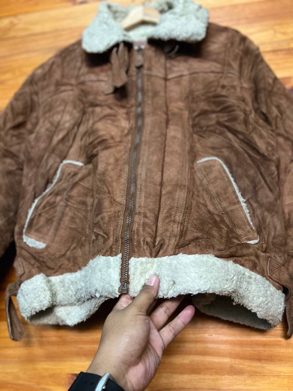 Leather VINTAGE CREATION CUBE SHEARLING SUEDE LEATHER JACKET Size US L / EU 52-54 / 3 - 6 Thumbnail
